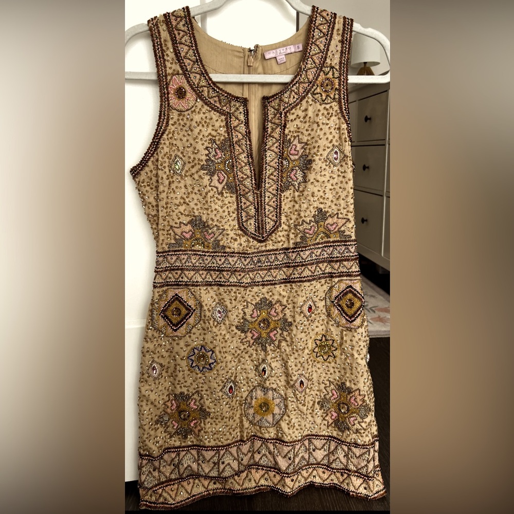 CALYPSO Beaded Dress - Size S